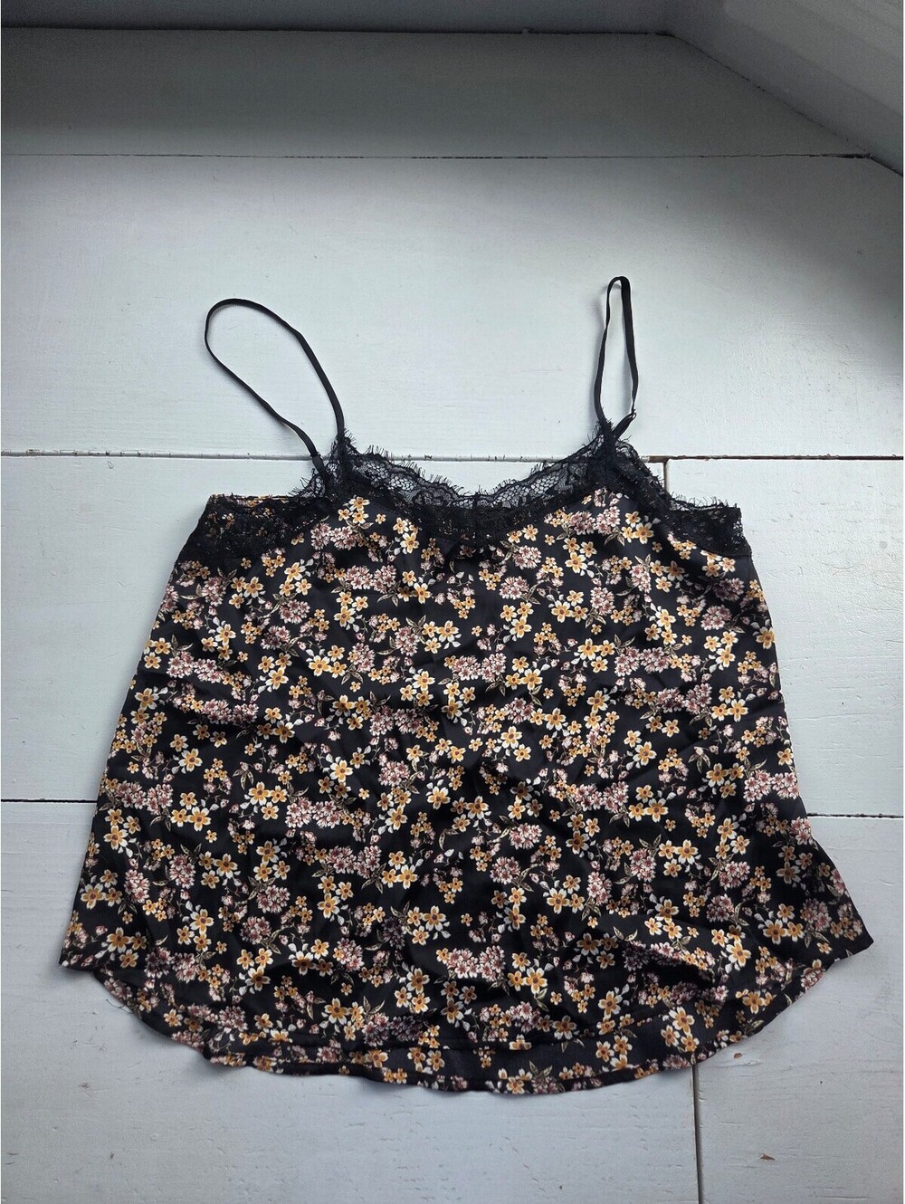 Lilly's Table Floral Lace Trim Camisole Tank Top Size S